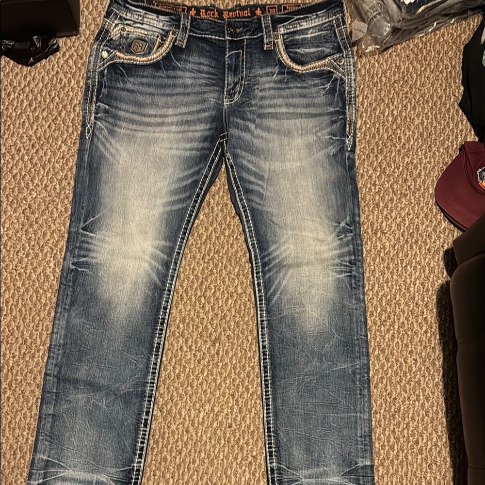 Men's Blue Distressed Jeans